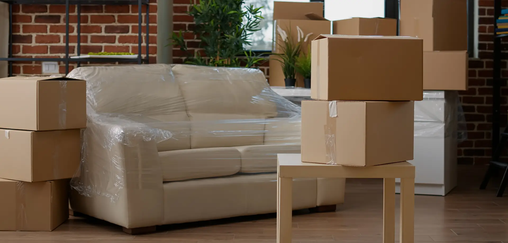 Boxes packed and ready for a long-distance move
